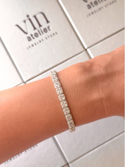Kare Su Yolu Bileklik- 6 mm- 18 cm