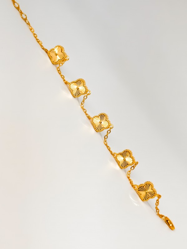 925 Gümüş | Yonca Bileklik- 5- 10 mm-Gold