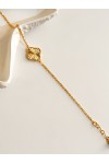 925 Gümüş | Yonca Bileklik- 1- 14 mm- Gold