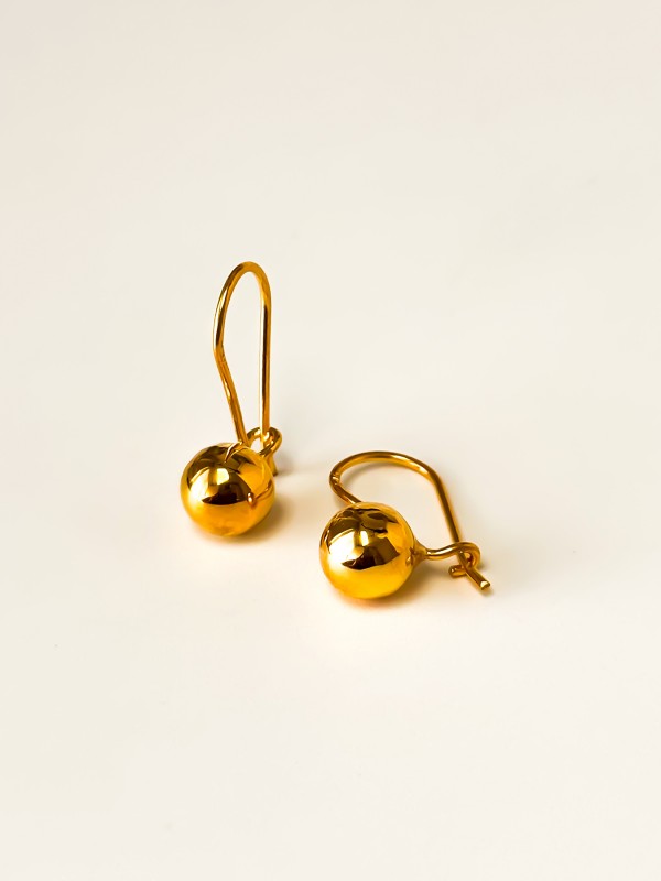 925 Gümüş | Kelly Küpe- 8 mm (Gold Renk)