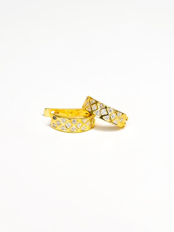 925 Gümüş | Lida Küpe- Gold Renk